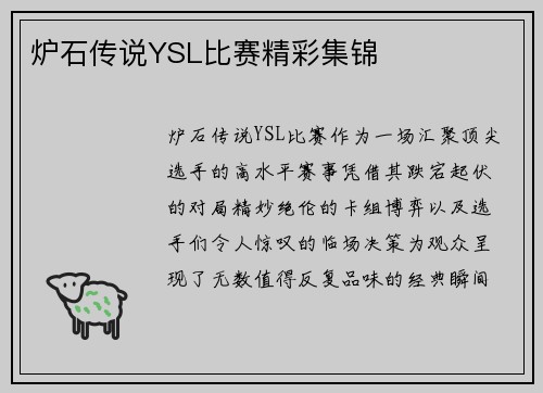 炉石传说YSL比赛精彩集锦